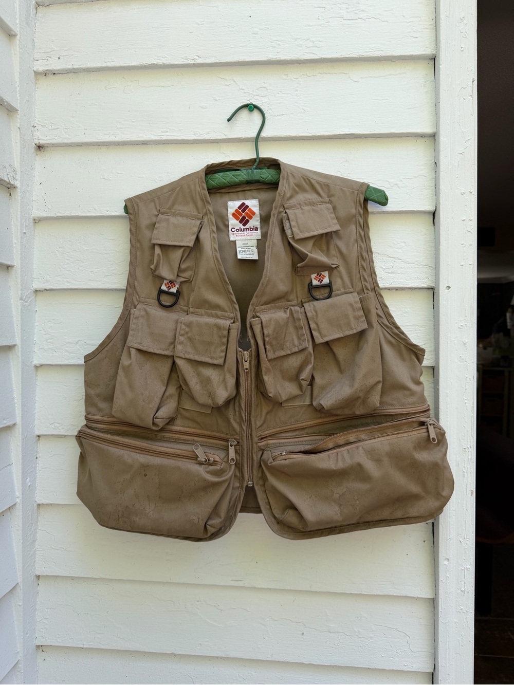 Columbia Khaki Multi-Pocket Outdoor Fishing Vest Small